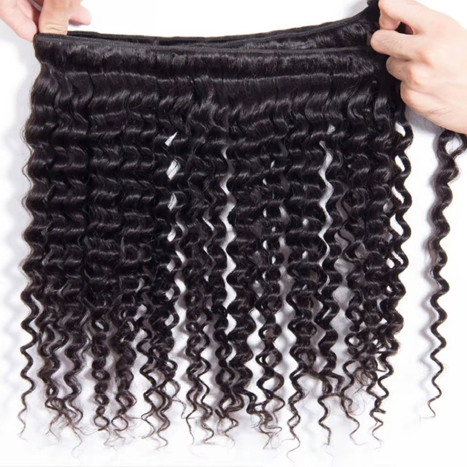 Deep Wave Bundles 100% Human Hair 32 38 40Inch Long Curly Hair 3 4 Bundles Brazilian Weave Human Hair Extension Thick Hair Weave