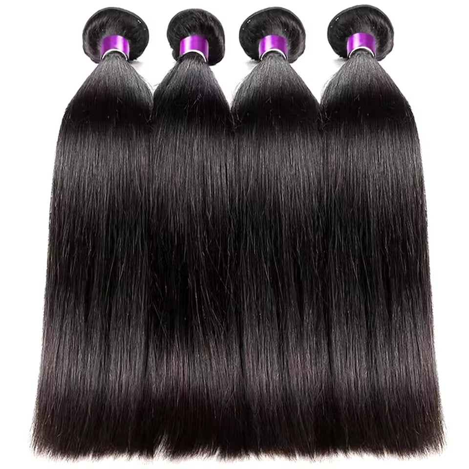 Malaysian Straight Hair Bundles 1/3/4 Pcs 100% Unprocessed Raw Human Hair Straight Bundles Human Hair Extensions for Black Women