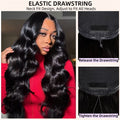 Body Wave 13X6 HD Lace Frontal Wigs Pull Go Glueless Wig Human Hair with Drawstring 360 Invisi-Strap HD Full Lace Wig