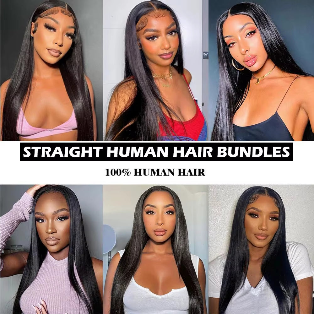 Wholesale Brazilian Hair Weave Human Hair Bundles 30 34 Inch Bone Straight 100% Raw Virgin Human Hair Extension 3 4 Bundles Weft