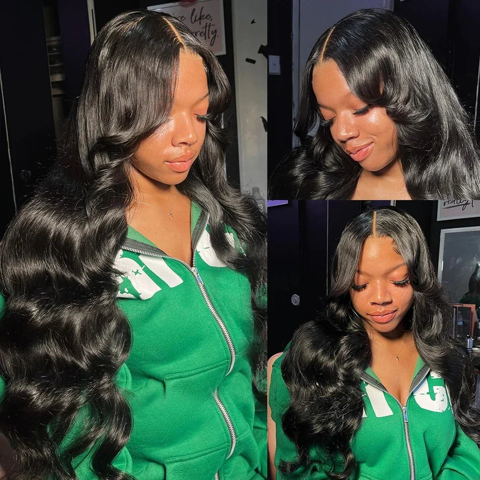 Body Wave Lace Front Human Hair Wig 30 34 40 Inches 200 Density Brazilian Remy 13X6 Transparent Hd Lace Frontal Wigs for Women