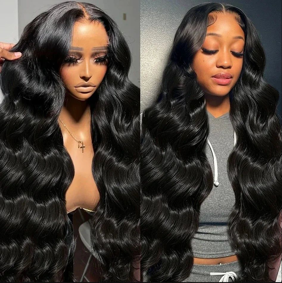 Body Wave Lace Front Human Hair Wig 30 34 40 Inches 200 Density Brazilian Remy 13X6 Transparent Hd Lace Frontal Wigs for Women