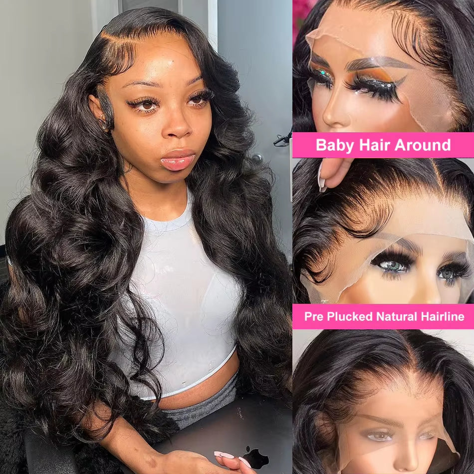 HD Lace Wig 13X6 Human Hair Body Wave HD Transparent Lace Frontal Wigs 30 40Inch Loose Wave Lace Front Wig Brazilian Hair Wigs