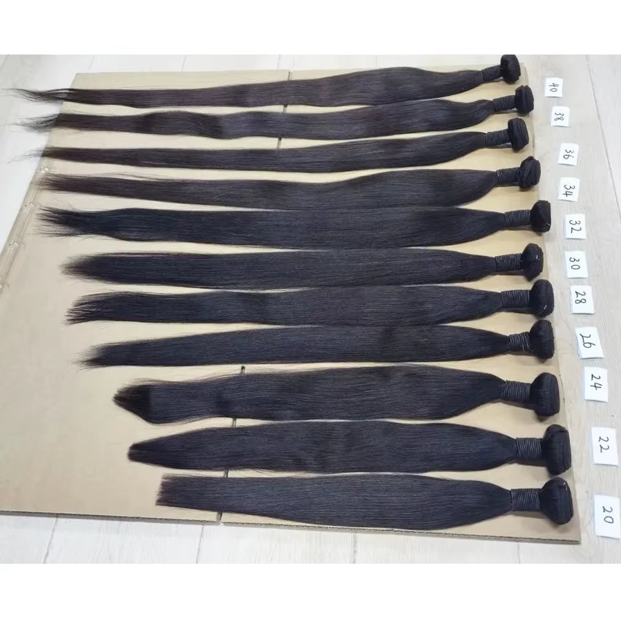 30 32 34 36 38 40 Inch Silky Straight Brazilian Hair Weave Bundles 100% Human Hair Bundles Natural Color Long Hair Weaves