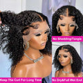 Brazilian Hair Deep Wave Short Bob Wig Human Hair 200% Density 13X4 Lace Front Wigs Deep Curly Wave 4X4 Lace Closure Wigs 16Inch