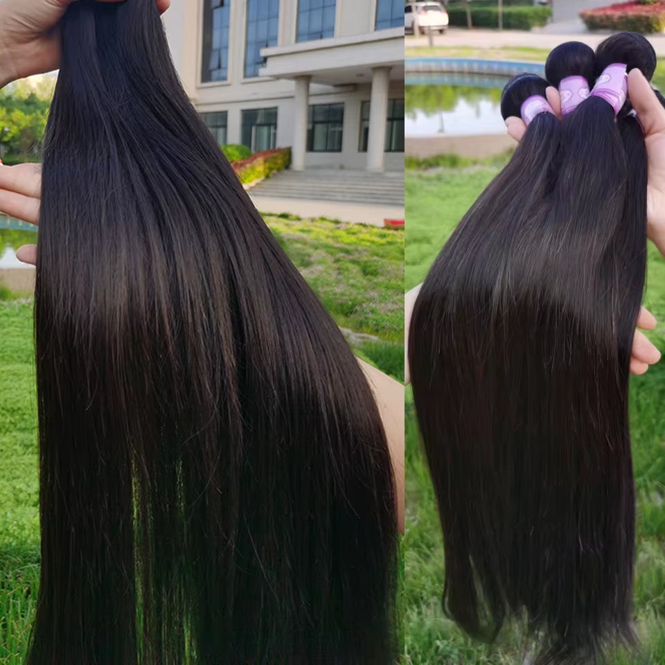 Malaysian Straight Hair Bundles 1/3/4 Pcs 100% Unprocessed Raw Human Hair Straight Bundles Human Hair Extensions for Black Women