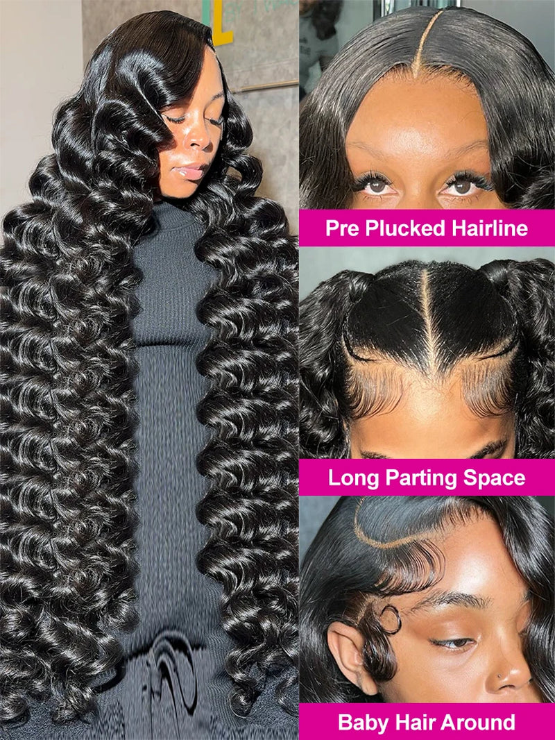 Loose Wave 13X6 HD Lace Frontal Wigs Loose Waves Wig Human Hair Brazilian Loose Deep Wave Curly Wigs Human Hair for Women