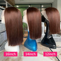 #2 Brown Human Lace Front Wig 13X4 Bob Straight Vietnamese Transparent Lace Frontal Wigs Human Hair Pre Plucked with Baby Hair