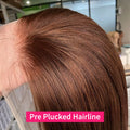 #2 Brown Human Lace Front Wig 13X4 Bob Straight Vietnamese Transparent Lace Frontal Wigs Human Hair Pre Plucked with Baby Hair