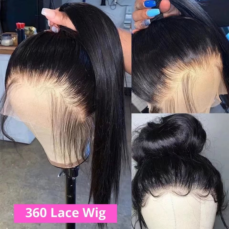 40 42 Inch Straight Lace Front Wigs Human Hair 360 Full Lace Wigs for Women Brazilian Pre Plucked 13X4 13X6 Hd Lace Frontal Wig