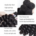 32 Inch Human Hair Bundles Loose Wave Bundles Indian Hair Weave Bundles 1/3/4 PCS Human Hair Extensions Natural Black