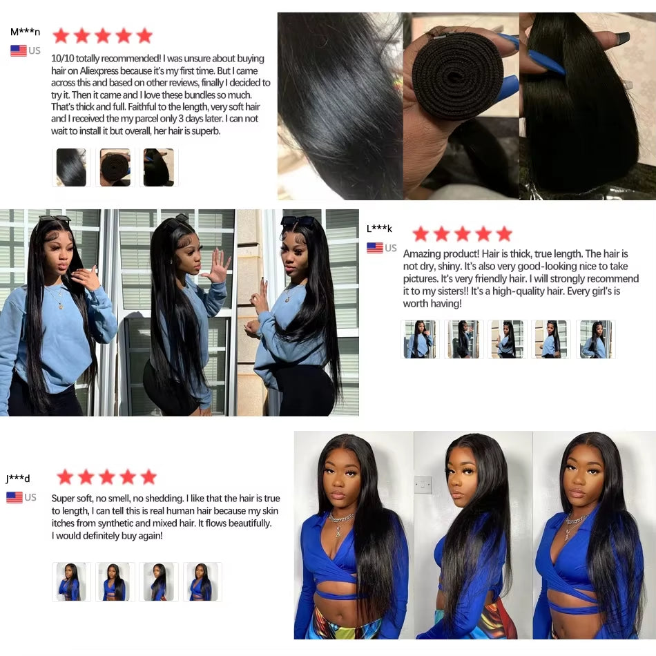 Wholesale Brazilian Hair Weave Human Hair Bundles 30 34 Inch Bone Straight 100% Raw Virgin Human Hair Extension 3 4 Bundles Weft