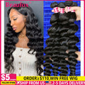 32 Inch Human Hair Bundles Loose Wave Bundles Indian Hair Weave Bundles 1/3/4 PCS Human Hair Extensions Natural Black