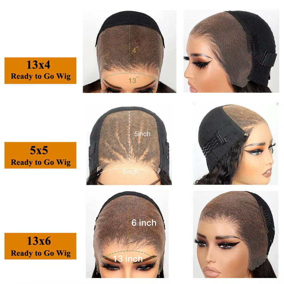 Body Wave 13X6 HD Lace Frontal Wigs Pull Go Glueless Wig Human Hair with Drawstring 360 Invisi-Strap HD Full Lace Wig