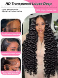 High Density Loose Deep Wave 13X6 Lace Front Human Hair Wigs 30 40 Inch Brazilian Curly Water Wave HD Lace Frontal Wig for Women