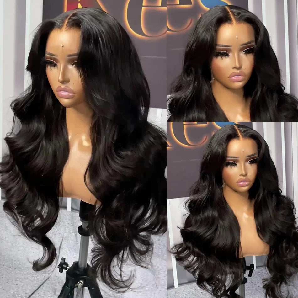 Body Wave Lace Front Human Hair Wig 30 34 40 Inches 200 Density Brazilian Remy 13X6 Transparent Hd Lace Frontal Wigs for Women